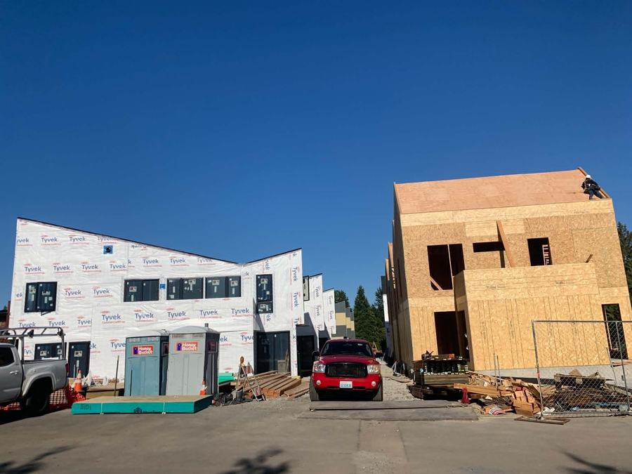 House wrap and weather barrier installation on new construction siding